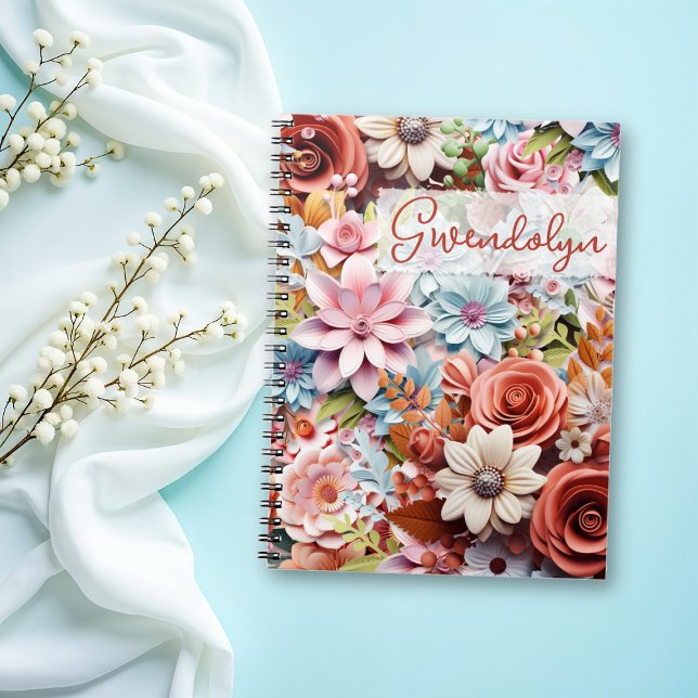 Carnet Personalized Paper Flowers spiral bound (Créateur téléchargé)
