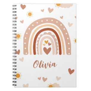 Carnet Personalized Pastel Rainbow Spiral Notebook