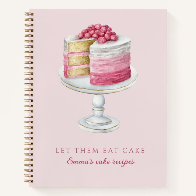 Carnet Personalized Pink Cake Recipe  (Devant)