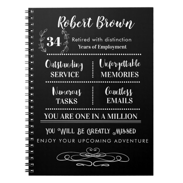 Carnet Personalized Retirement Notebook add name (Devant)