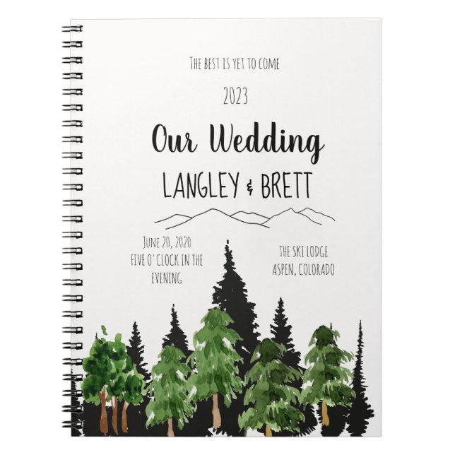 Carnet Personalized Rustic Forest Wedding Planner (Devant)