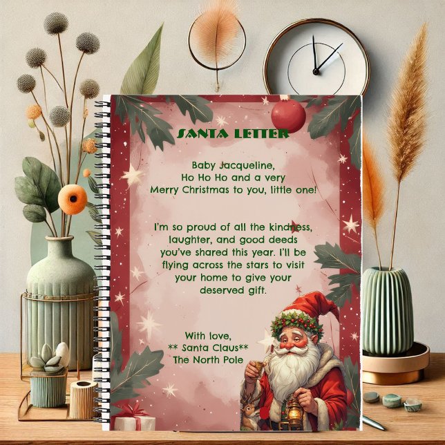 Carnet Personalized Santa Claus North Pole Reindeer Red  (Personalized Santa Claus North Pole Reindeer Red Notebook)