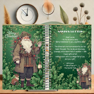 Carnet Personalized Santa Letter North Pole Greenery Xmas