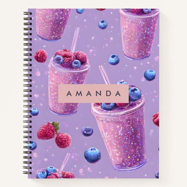 Carnet Personalized Sparkling Berry Bliss Purple Smoothie (Devant)
