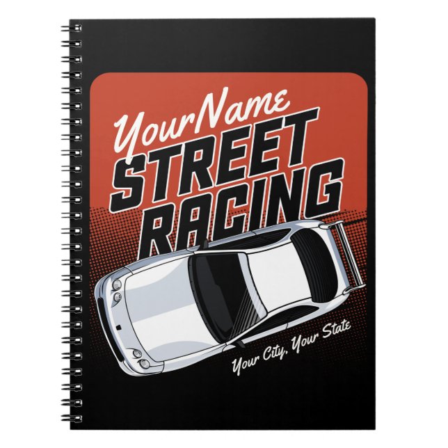 Carnet Personalized Street Racing Race Car Motorsport (Devant)