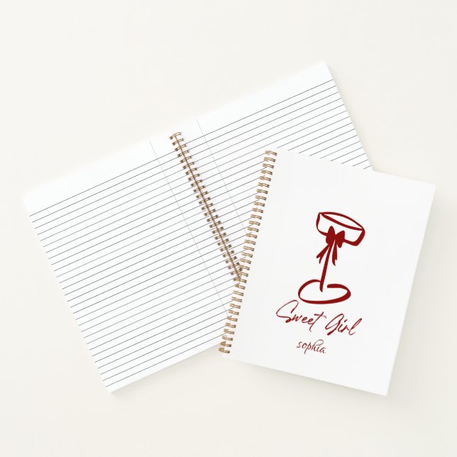 Carnet Personalized Sweet Girl Notebook Coquette  (Intérieur)