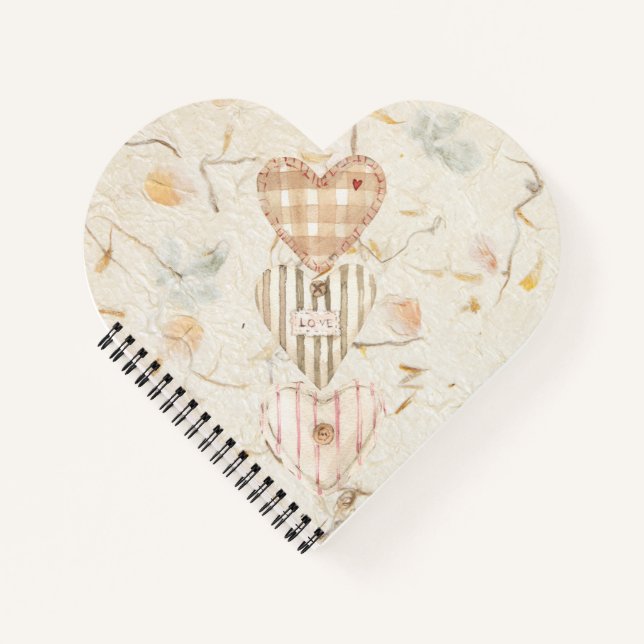Carnet Personalized trendy mulberry artwork with hearts (Devant)