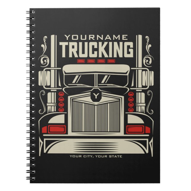 Carnet Personalized Trucking 18 Wheeler BIG Trucker (Devant)