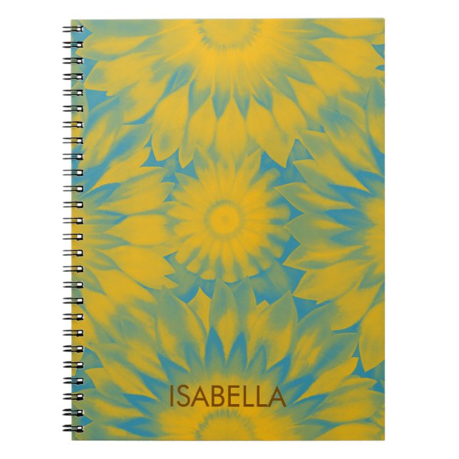 Carnet Personalized Vibrant Sunflower Tie-Dye Art (Devant)