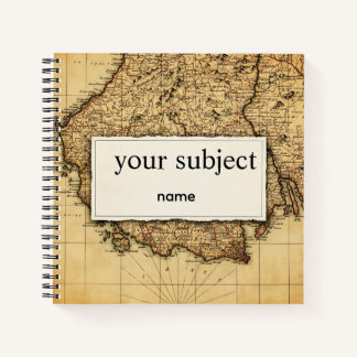 Carnet Personalized Vintage Antique World Map Notebook -