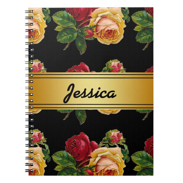 Carnet Personalized Vintage Rustic Floral (Devant)