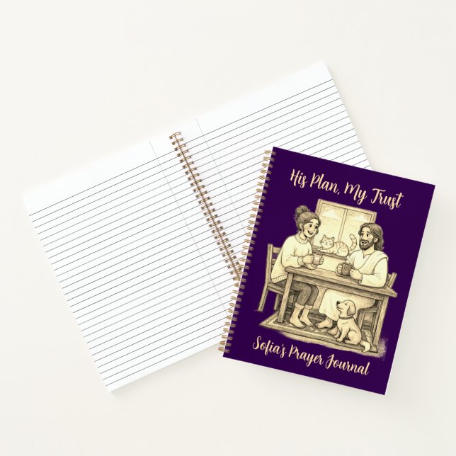 Carnet Personalized Violet Sepia Jesus Notebook (Intérieur)