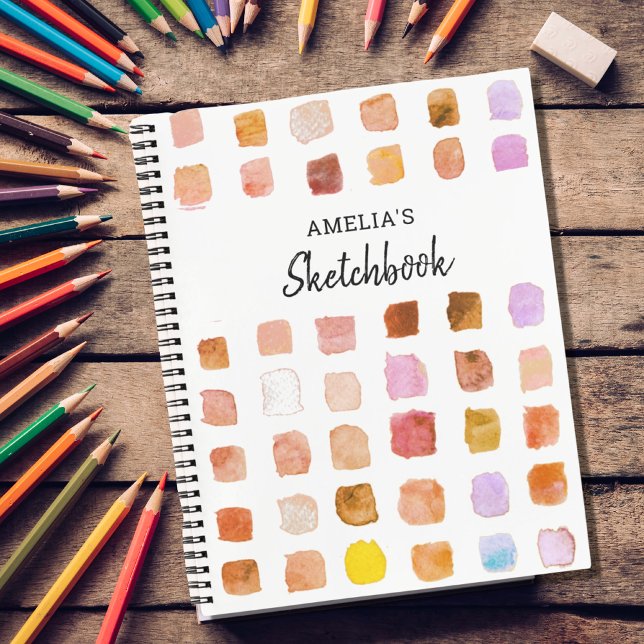 Carnet Personalized Watercolor Pattern Sketchbook  (Créateur téléchargé)