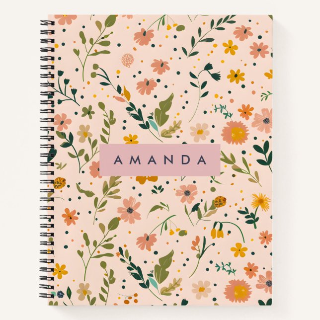 Carnet Personalized Whimsical Wildflower Meadow (Devant)