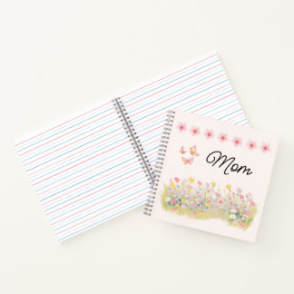 Carnet Personalized Wildflower Butterfly Spiral Notebook