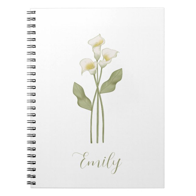 Carnet  Personalized Wildflower Name (Devant)