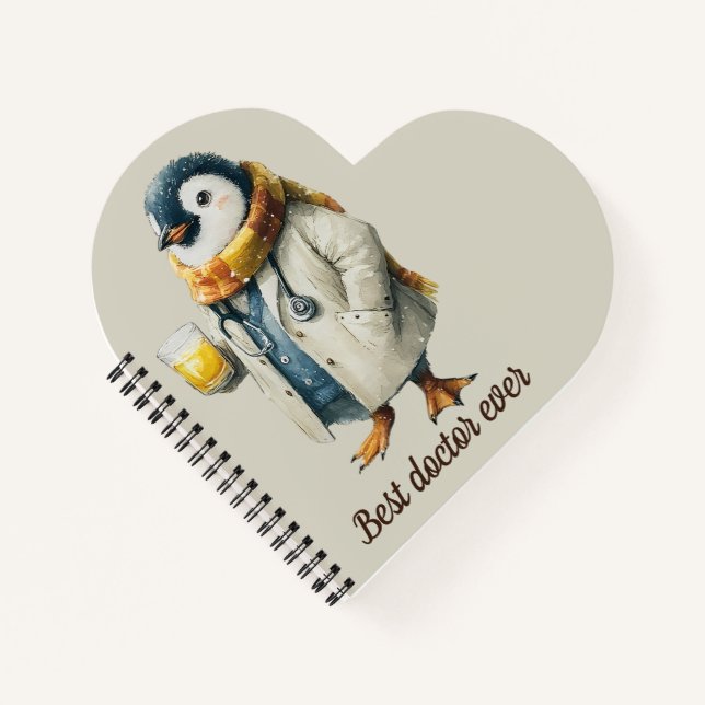 Carnet Personalized Winter Penguin “Best Doctor Ever” (Devant)