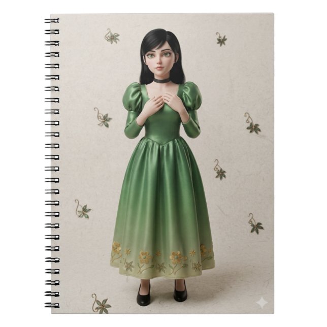 Carnet Personnage de princesse émeraude 3D (Devant)