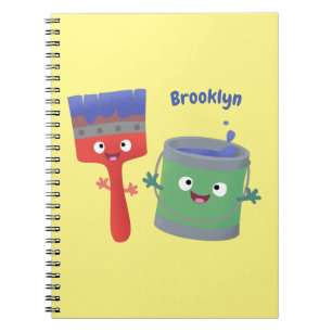 Carnet Personnages de peinture et de pinceau mignons