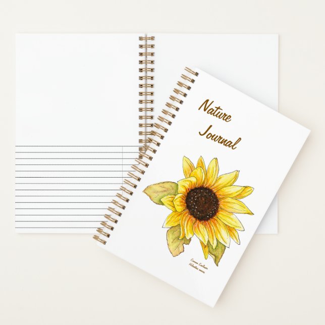 carnet personnalisable à spirale tournesol quadril (À l'intérieur)