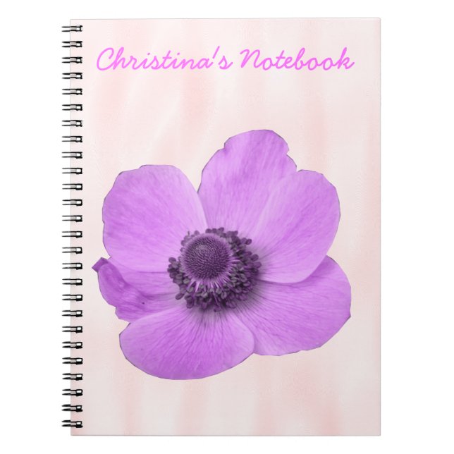 Carnet Personnalisable Anémonique Rose (Devant)