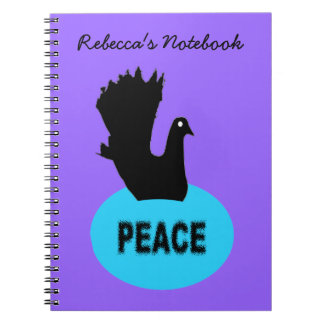 Carnet personnalisable Black and Blue Peace Dove