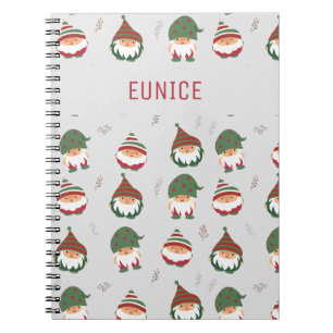 Carnet Personnalisable Cute Chubby Elfes de Noël Motif