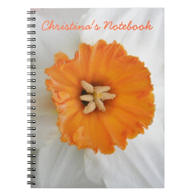 Carnet personnalisable Daffodique blanc (Devant)