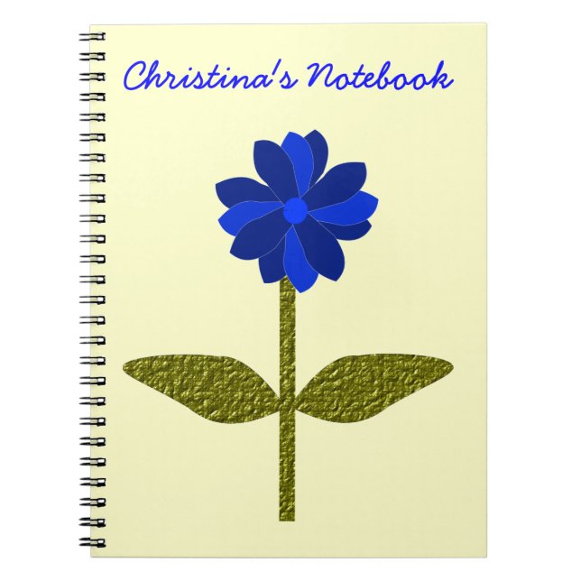 Carnet personnalisable Daisy Ocean Blue (Devant)