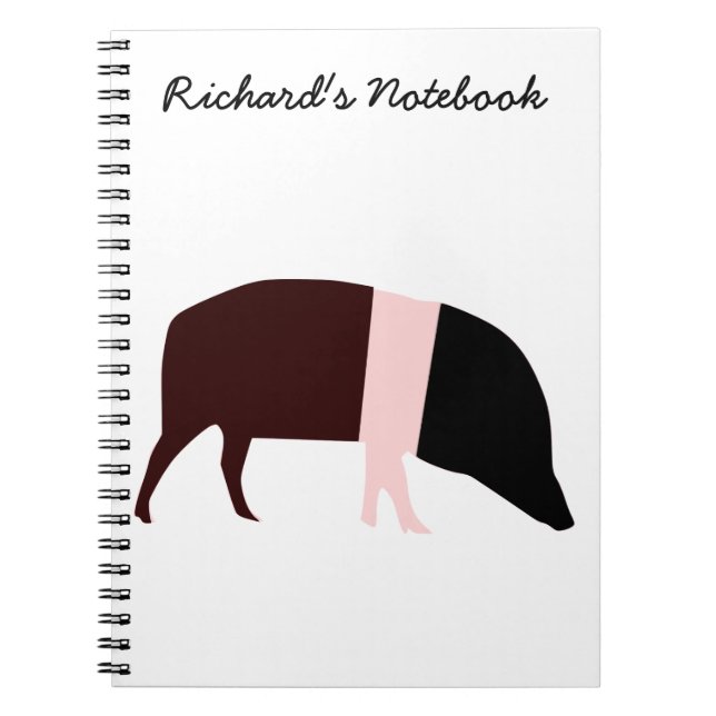 Carnet personnalisable de porc à selle (Devant)