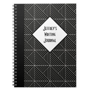 Carnet Personnalisable Géométrique noir et blanc
