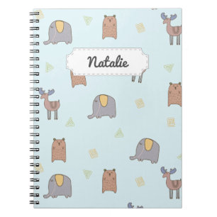 Carnet Personnalisable mignon animaux scandinaves Motif n