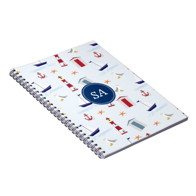 Carnet Personnalisable Monogramme Nautique Retour à l'éco (Côté Droit)