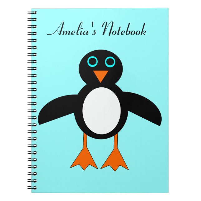 Carnet personnalisable Pingouin mignon (Devant)