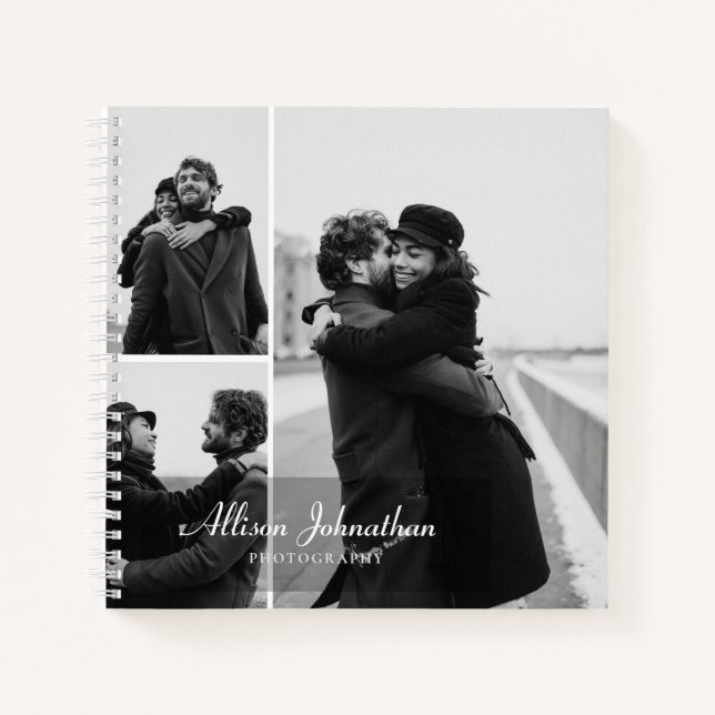 Carnet personnalisation 3 photos photographie script mode (Devant)