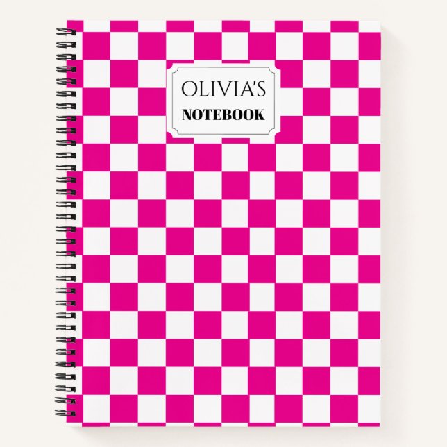Carnet personnalisé à damier (Devant)