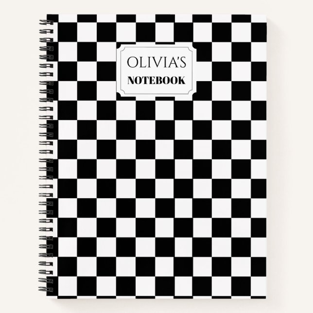 Carnet personnalisé à damier (Devant)