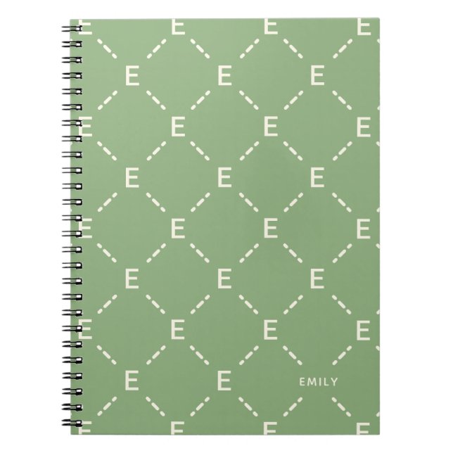 Carnet personnalisé à monogramme motif géométrique (Devant)