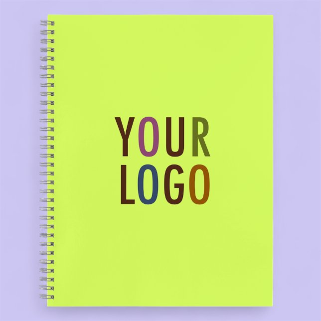 Carnet personnalisé à spirale avec logo d'entrepri (MISOOK Lime Green Spiral Notebook with Logo)