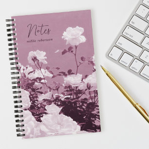 Carnet personnalisé à spirale du jardin floral de 
