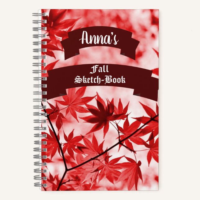 Carnet Personnalisé Automne Maple Feuille Artistique colo (Recto)