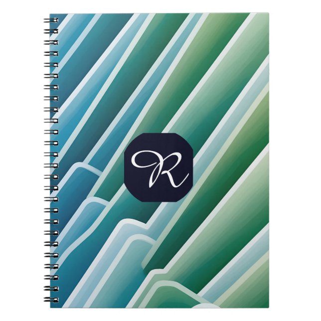 Carnet personnalisé avec bleu Abstrait moderne (Devant)
