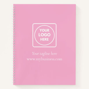Carnet personnalisé avec logo d'entreprise rose po