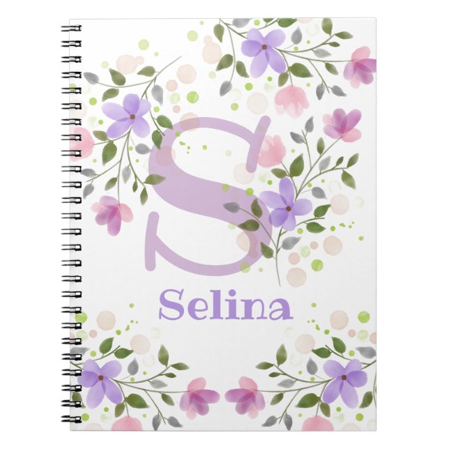 Carnet Personnalisé avec monogramme et nom (Devant)