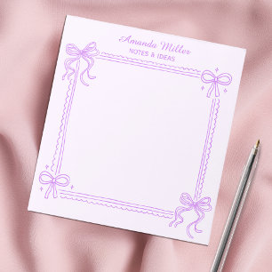 Carnet personnalisé avec nœud papillon violet fémi