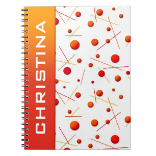 Carnet personnalisé avec points et lignes orange r