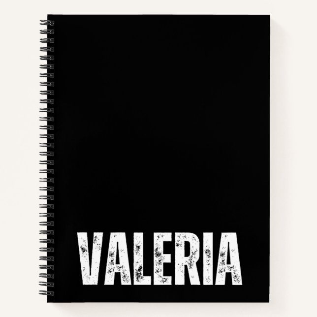 Carnet personnalisé avec Valeria (Devant)