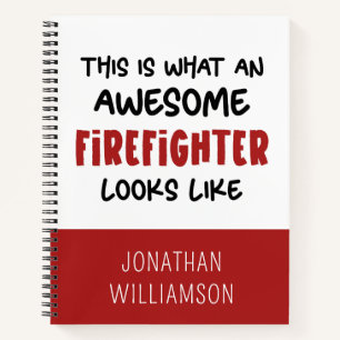 Carnet Personnalisé Awesome Firefighter Funny Firefighter