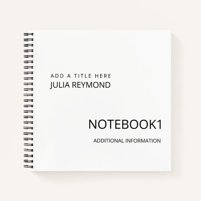 carnet personnalisé blanc (Devant)