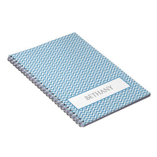 Carnet personnalisé Blue Simple Chevron